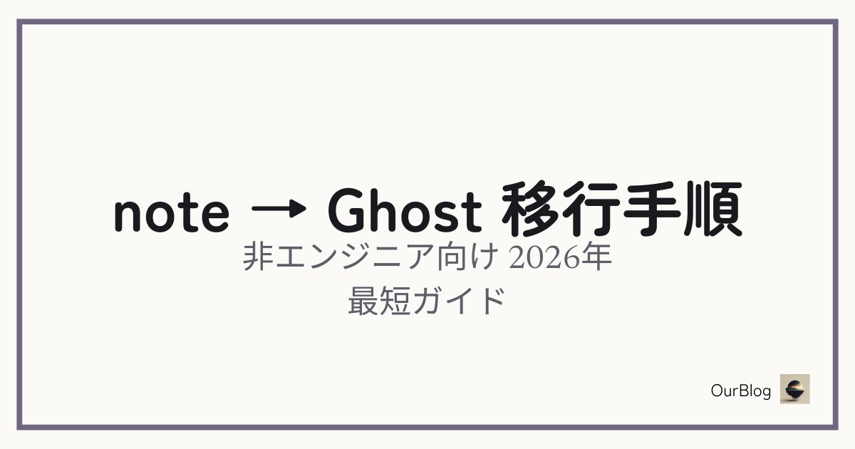 noteからGhostへ記事を移す最短手順——非エンジニア向け2026年版
