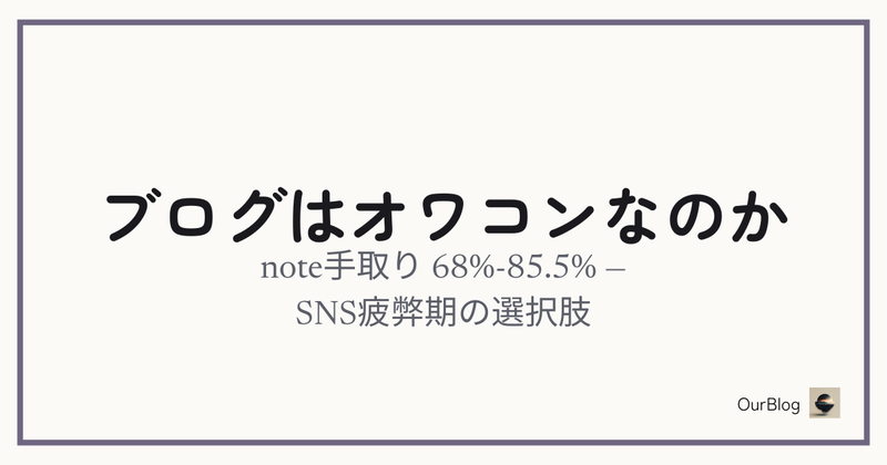 ブログはオワコンなのか。SNSに疲れた僕がGhostで静かに書き続ける理由